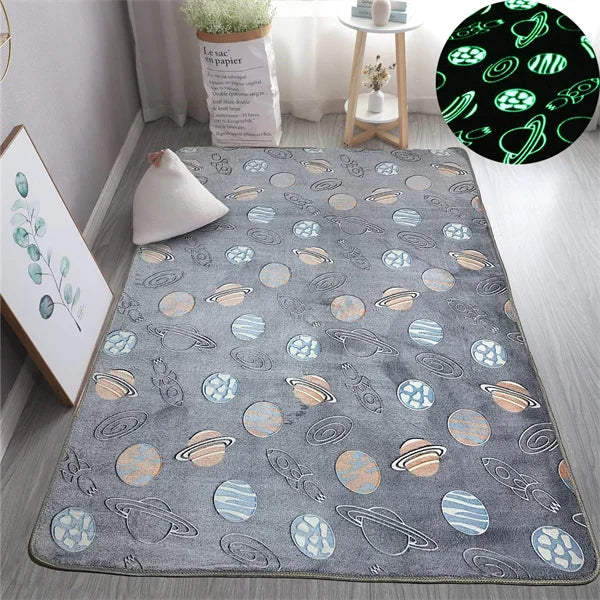Wilton 100% Polyester Large Fun Glowing In The Dark Stars Area Rugs/Colors-Gray/Blue/Green/Pink/Multicolor