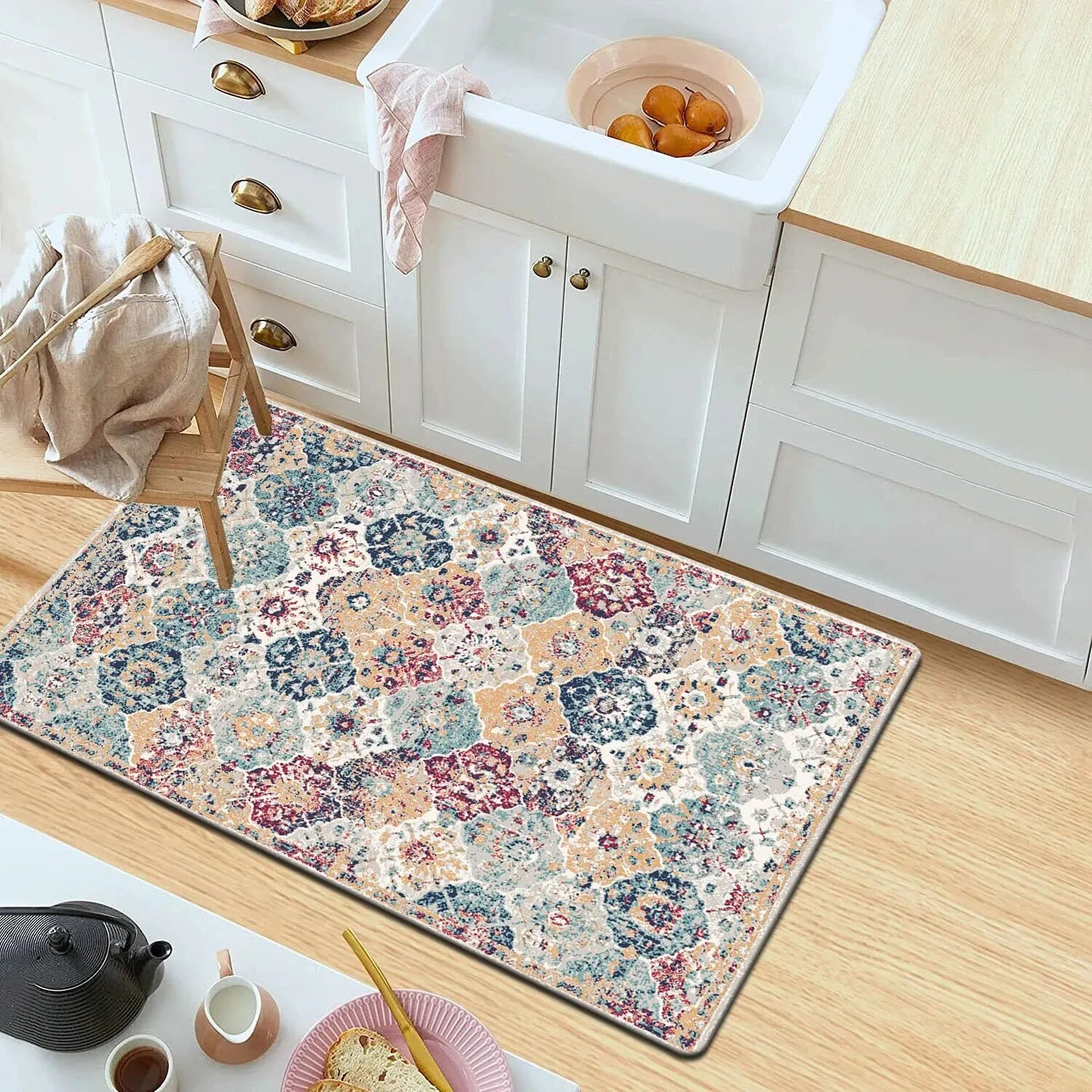 Indoor-Outdoor Rectangle Bohemia Persian Polyester Anti-fatigue Floor Mats/Colors-Geometric/ Multicolor/Red/Beige/Floral