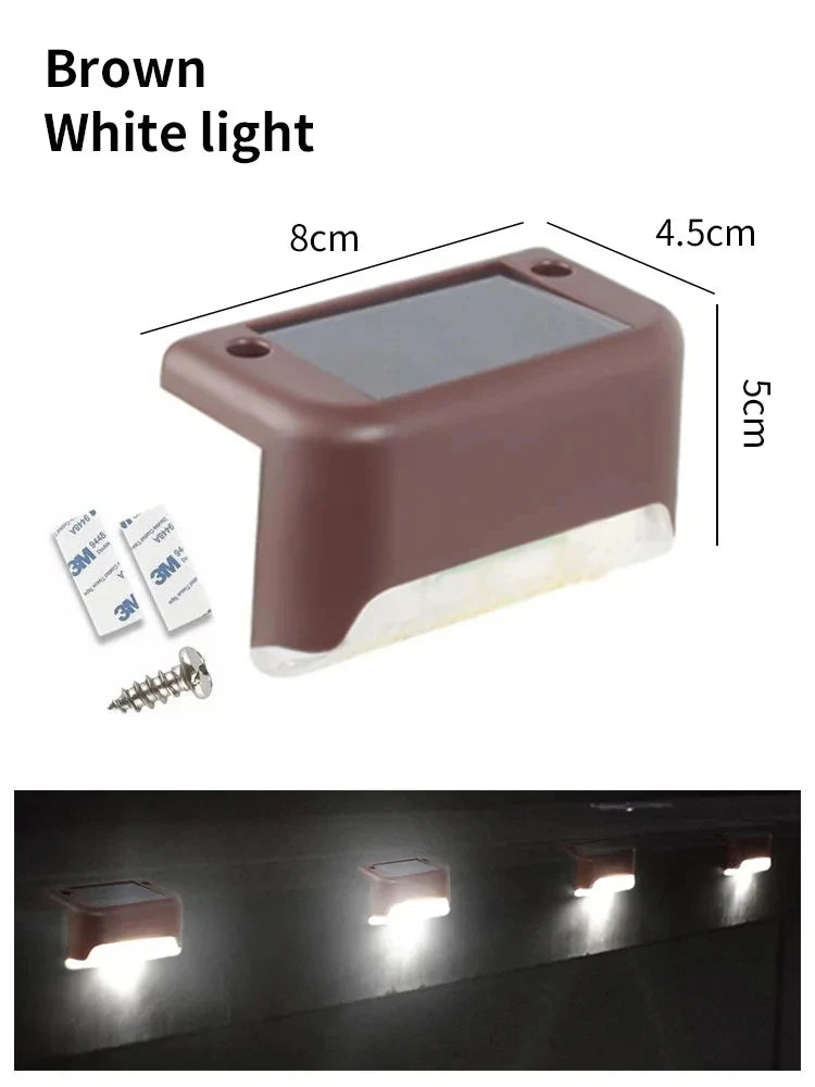 Modern intelligent Cool Light Control 1-2-4 PCS Waterproof IP44 Protection LED Solar Powered Deck Stairs Lights/ Colors-Black/Brown/Multicolor