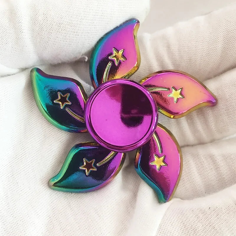 Kids Metal Purple Multicolor Round Fingertip Focus Spinners Anxiety-Stress Relief Fidget Toys/ Ages: 13-18 + Years Older