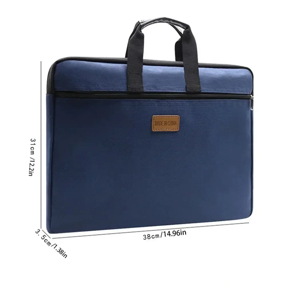 Unisex Polyester Nylon Portable Oxford Cloth Zipper 4A Paper Documents Briefcase Bags/With Handles/Colors-Black/Green/Blue/Red/Yellow/Multicolor