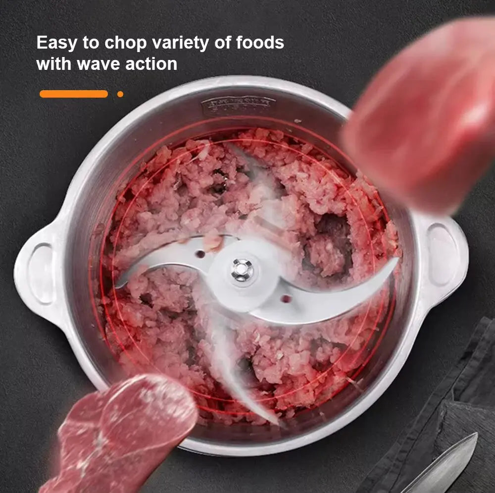 Multifunctional Kitchen 2 Speed Stainless Steel Electric Meat Chopper Grinders/ 250W/Colors-Silver/White
