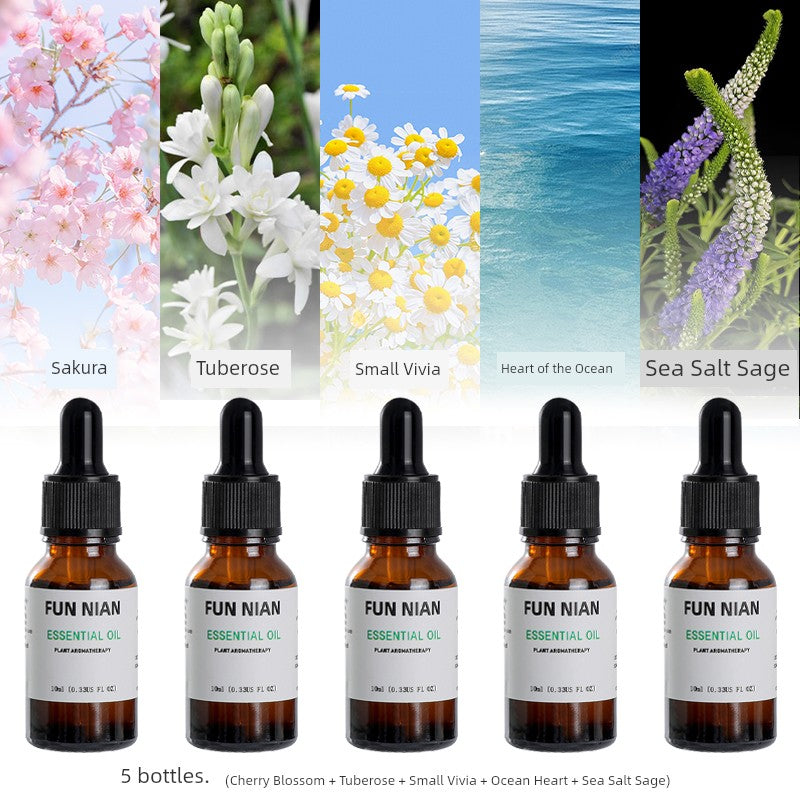 Fun Nian Water-Soluble Plant Aromatherapy Essential Oil Bottle Cap Dropper Design For Humidifier/Colors-Black/Brown/White/Blue/Multicolor