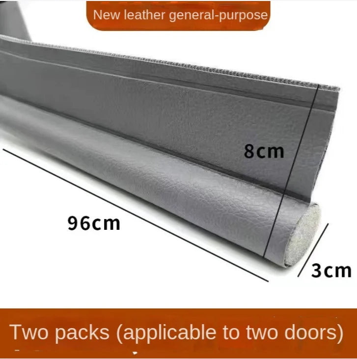 Non-Self-Adhesive Sound-Wind-Light-Bug Proof Cuttable Velcro PU Fabric Under Door Acoustic Round Foam Sealing Strips/Colors-Brown/Gray/Black/White