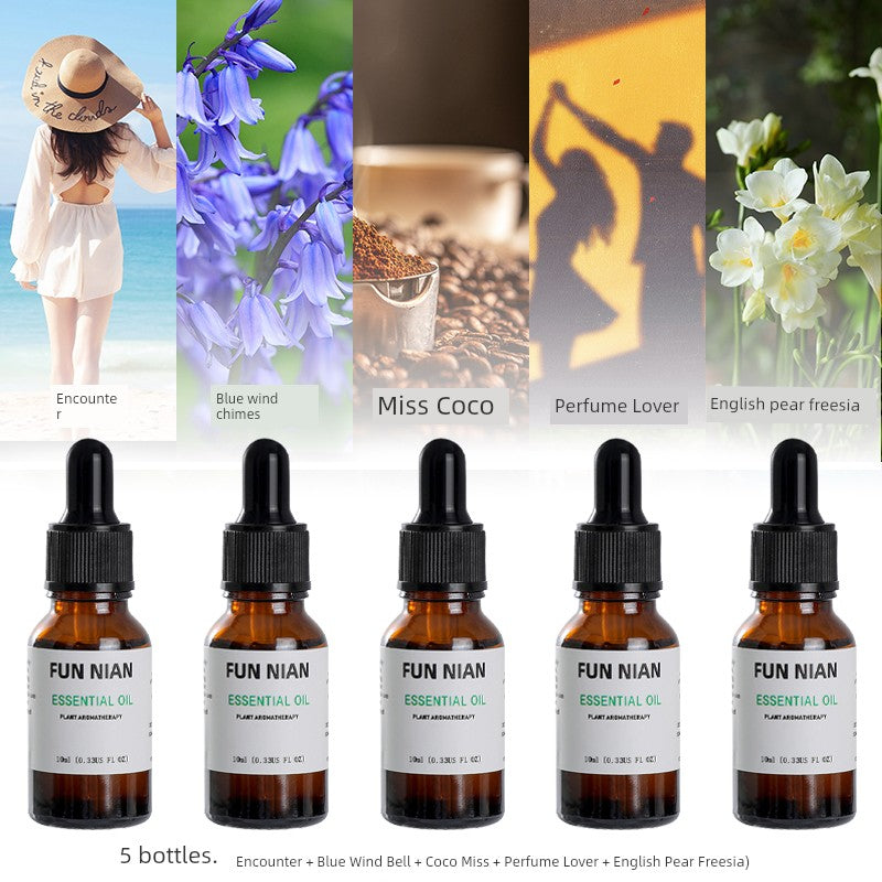 Fun Nian Water-Soluble Plant Aromatherapy Essential Oil Bottle Cap Dropper Design For Humidifier/Colors-Black/Brown/White/Blue/Multicolor