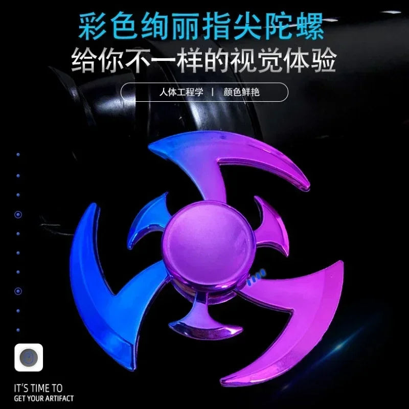 Plastic Multicolor Fingertip Spinning Stress-Anxiety Relief Fidget Toys/Ages: 6-18 Years Old Adults/Purple/Blue/Multicolor