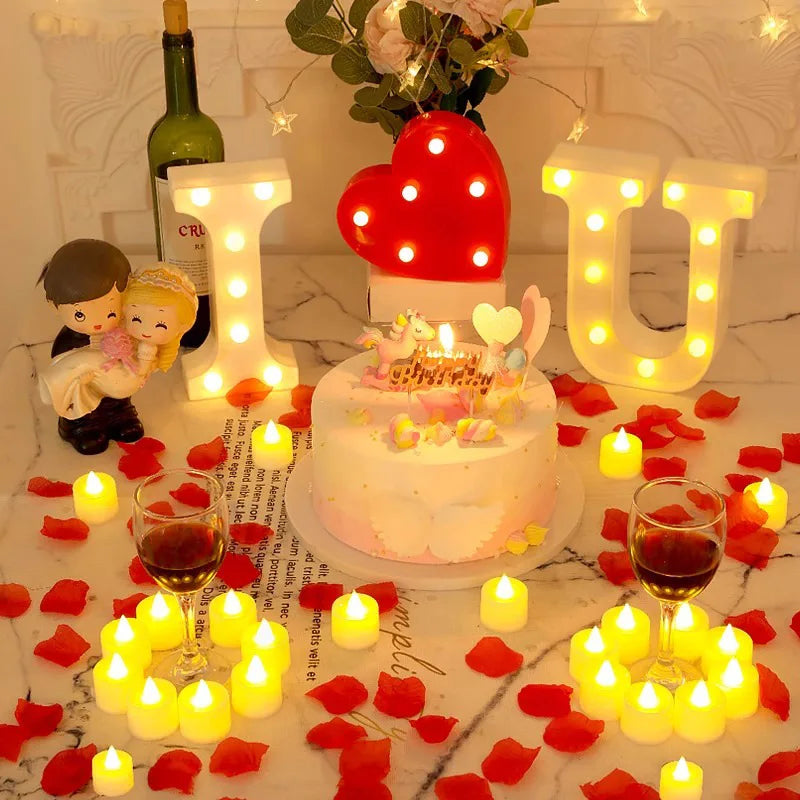 3-96 PCS Set Plastic LED Electronic Dropping Wax Small Round Tea Light Realistic Flickering Flameless Candles/Colors-White/Yellow