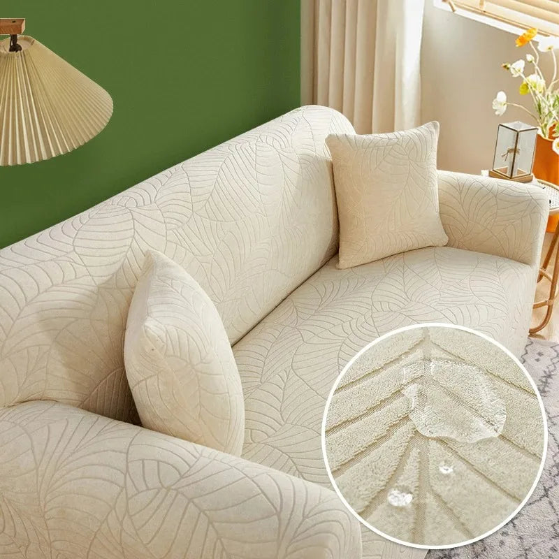 L-Shaped Jacquard Polyester Fabric Fall-Winter Elastic Stretch Sofa Covers /Colors-Gray/Beige/Geometric/Green/Red