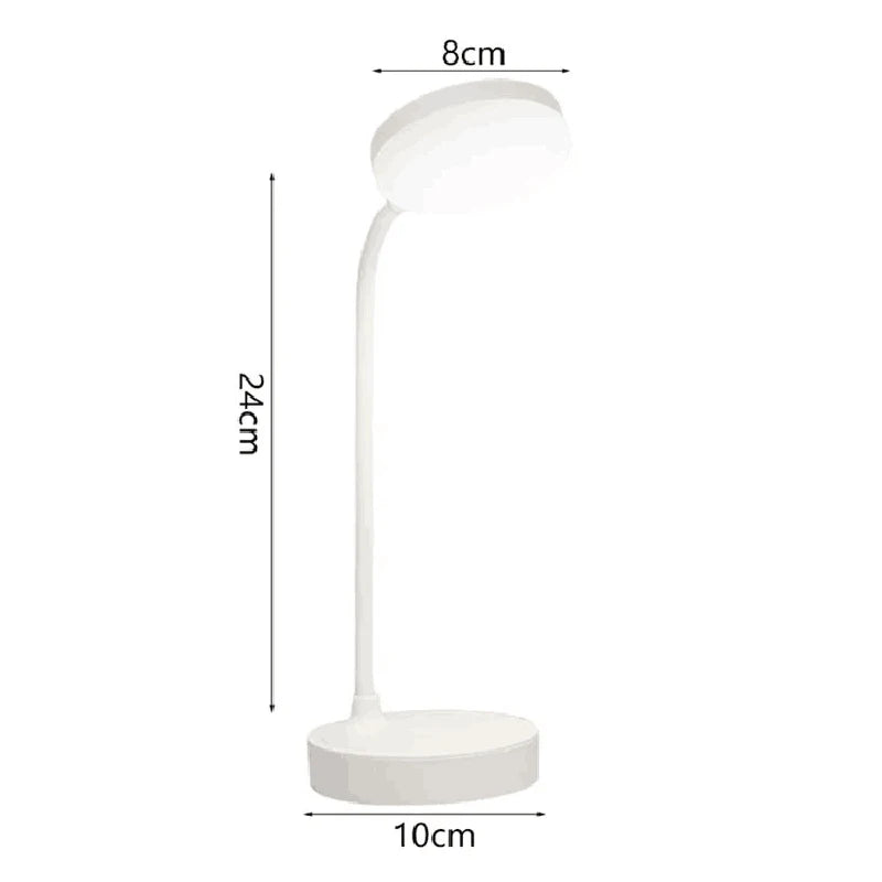ASB Shade Soft Cool-Warm Daylight LED Bead 3 Modes Dimming Less Blue Light Eye Protection USB Rechargeable Plug Hose Desk Lamps/Colors-White/Beige