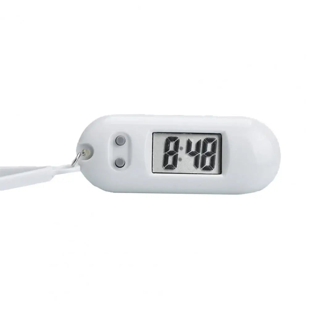 Universal All Ages Rectangle ABS Arabic Numeral Markers Luminous Display Electronic Clock Silent LCD Digital Portable Pocket Watch Keychains/Colors-Black/White/Pink/Orange/Yellow/Green