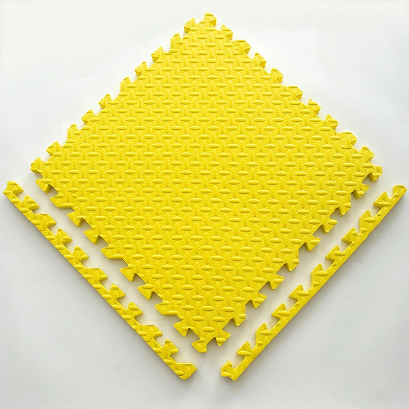 12 PCS Set EVA Waterproof Non-Toxic Flexible Soft Foam Interlocking Squares Tile Playmats/Ages: Newborn 0-3 Years-Older/Colors-Blue/Pink/Yellow/Multicolor/Geometric