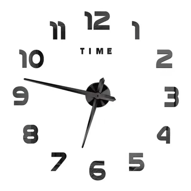 Modern Design Large Wall Clock 2D DIY Quartz Clock Fashion Watch Acrylic Mirror Stickers Living Room Home Decoration Decor