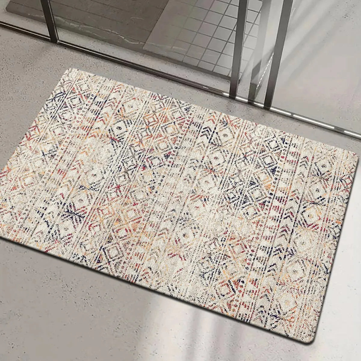 Indoor-Outdoor Rectangle Bohemia Persian Polyester Anti-fatigue Floor Mats/Colors-Geometric/ Multicolor/Red/Beige/Floral