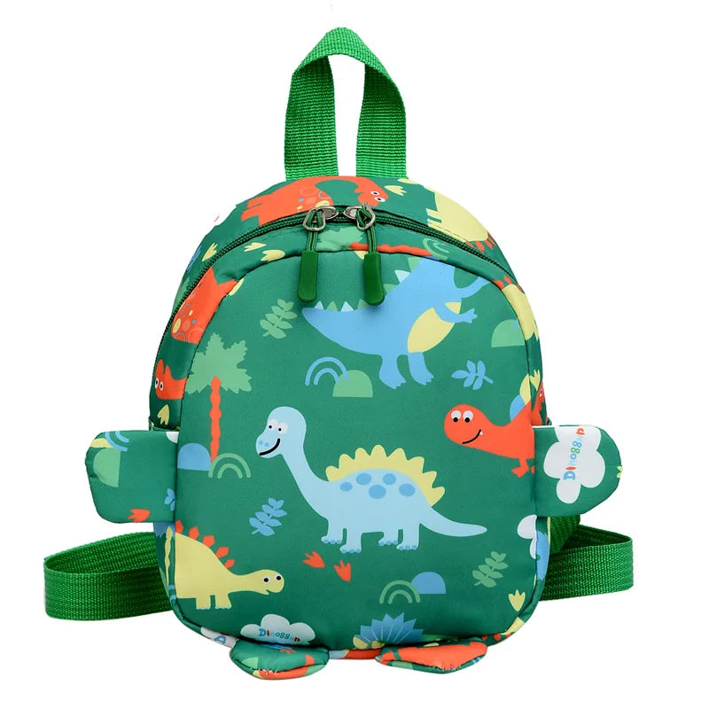 Kindergarteners Mini Zipper Cute Cartoon Baby Dinosaur Nylon Backpacks/ Backpack Straps-Handle/Colors-Red/Black/Green/Pink