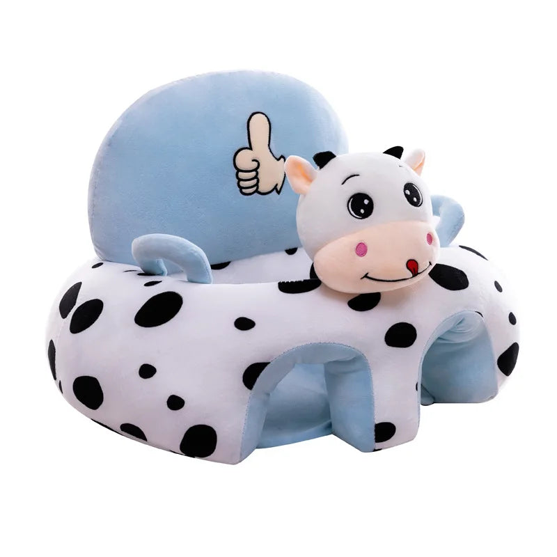 Babies-Preschoolers Upholstered Soft Velvet Fabric Electric Embroidery Cute Cartoon Animal Face Images Learning Seat Chairs/Ages: Newborn 0-3 Years + Older/Colors-Orange/Green/Gray/Black/Brown/Red/Multicolor/Checkered/Animals