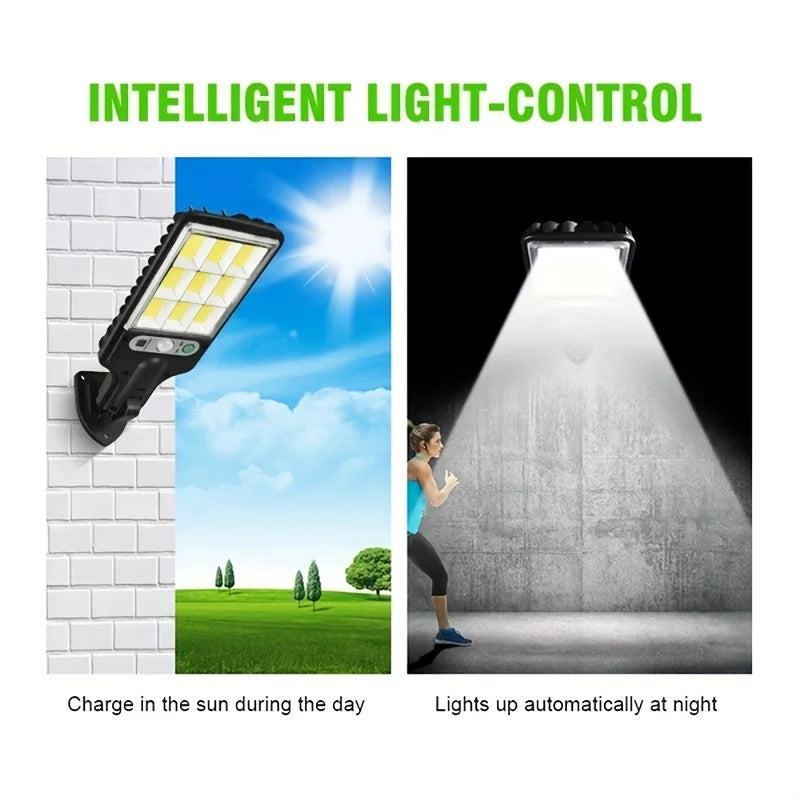 Black-White Waterproof 3 Modes Dimmable IP65 Protection Remote Control Flat Cool-Daylight LED Solar Lamps