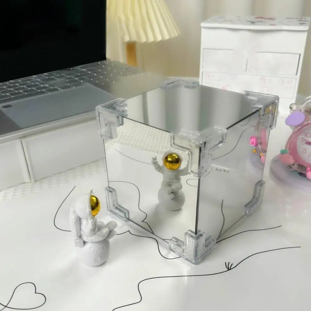 Eye-Catching LED Square Handmade Champagne Plastic Frame Tulip Infinity Battery Powered Night Lights/ Button Battery(Battery Included)/Colors-Multicolor/Floral
