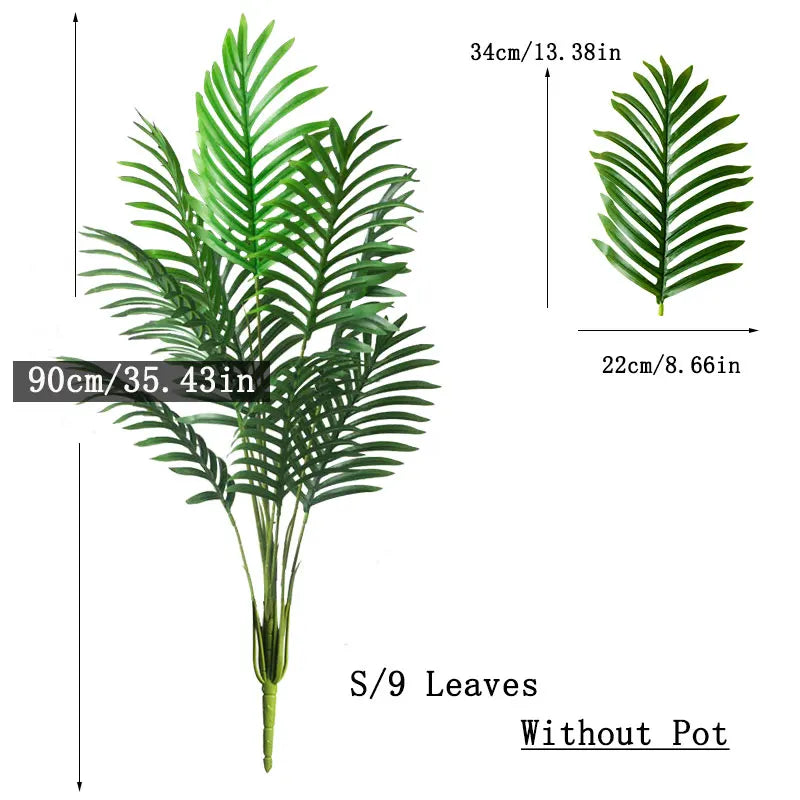 Outdoor Green Non-Flowering Large Tall Artificial Plastic Tropical Palm Tree Plants