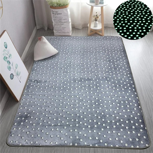 Wilton 100% Polyester Large Fun Glowing In The Dark Stars Area Rugs/Colors-Gray/Blue/Green/Pink/Multicolor