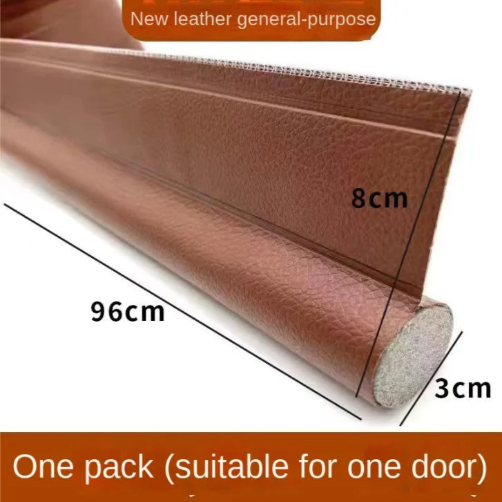 Non-Self-Adhesive Sound-Wind-Light-Bug Proof Cuttable Velcro PU Fabric Under Door Acoustic Round Foam Sealing Strips/Colors-Brown/Gray/Black/White