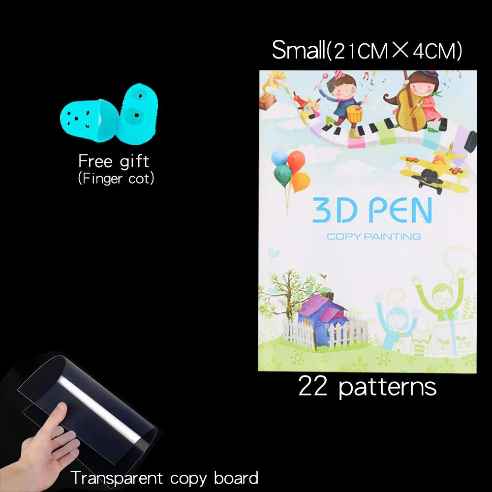 OENY School-Aged Kids Non-Toxic Plastic Cartoon Reusable Template Paper-3D Printing Copy Painting Books Art-Drawing Toys/2 Finger Caps/Colors-Floral/Multicolor/Ages: 6 Years Old-Older/3D Pen Not Included/22-Small-40-Large Patterns