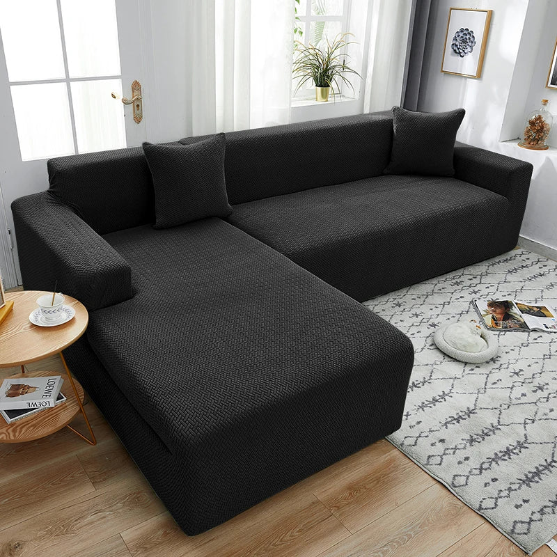 Jacquard L-shaped Sofa Cover For Living Room(Composed of 2 pieces),Elastic Covers For Sofa,Sofa Seat Cover For Home,Home Decor