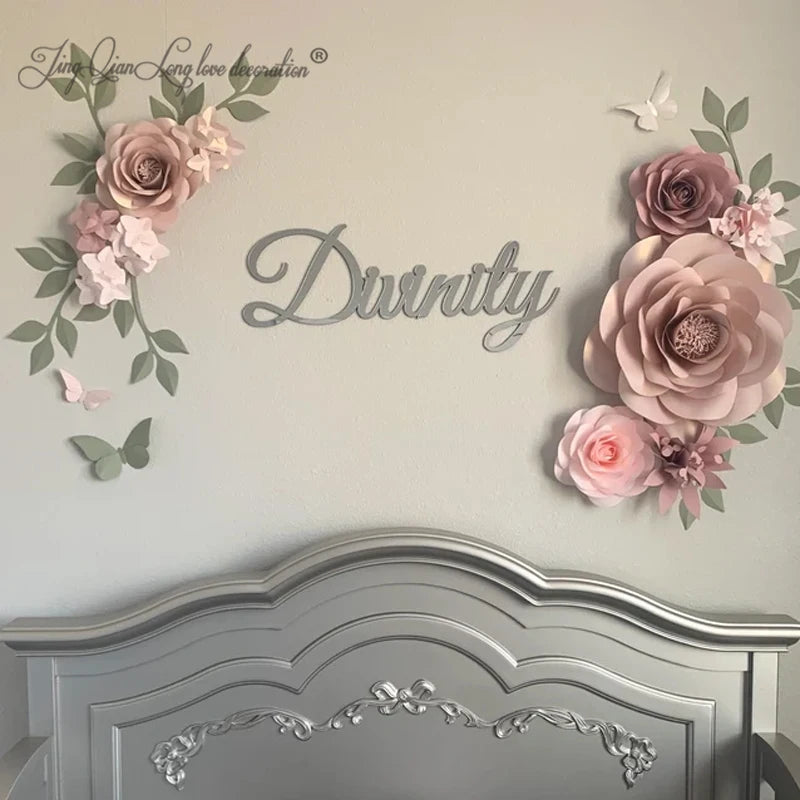 Baby-Kids Wood Custom Glowing-In-The-Dark-Letters Of Their Name Plaques/Colors-White/Pink/Gold/Black/Beige