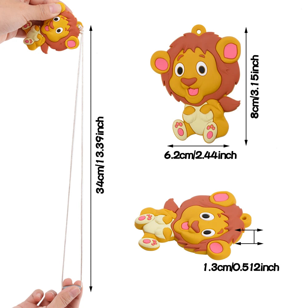 Animal Shaped Baby Silicone Teether Necklaces/Ages: Newborn-3 Years Old/Colors-Multicolor/Brown/Blue/Green/Purple/Pink