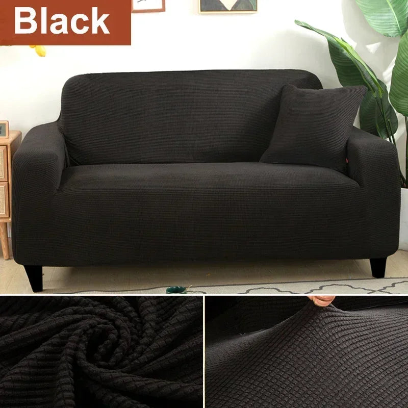 L-Shaped Jacquard Polyester Fabric Fall-Winter Elastic Stretch Sofa Covers /Colors-Gray/Beige/Geometric/Green/Red