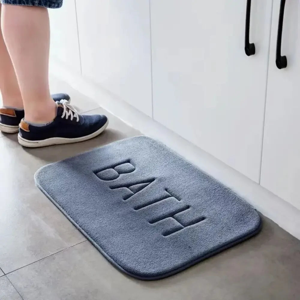 Modern Gray Fast Water Absorbing Thick Soft Polyester Memory Foam Core Non-Slip Faux Cashmere Bathroom Mats/Colors-Gray/Brown/Pink/Multicolor