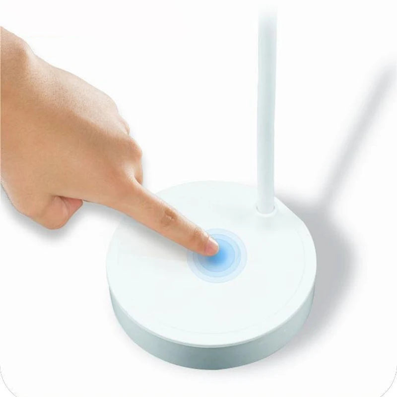 ASB Shade Soft Cool-Warm Daylight LED Bead 3 Modes Dimming Less Blue Light Eye Protection USB Rechargeable Plug Hose Desk Lamps/Colors-White/Beige