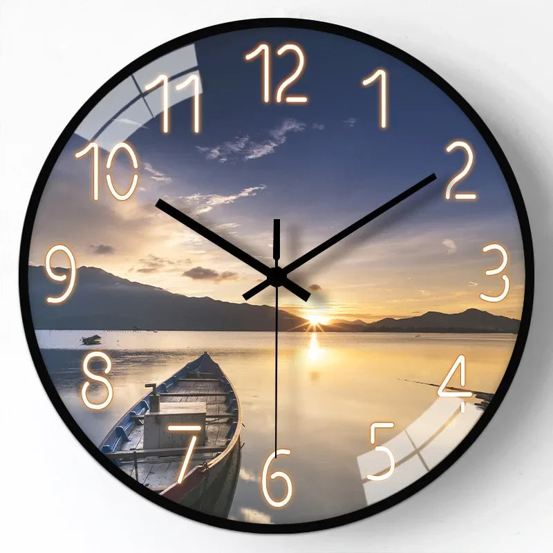 Nordic Round Wall Clock / Colors-Black/Blue/White/4 Styles