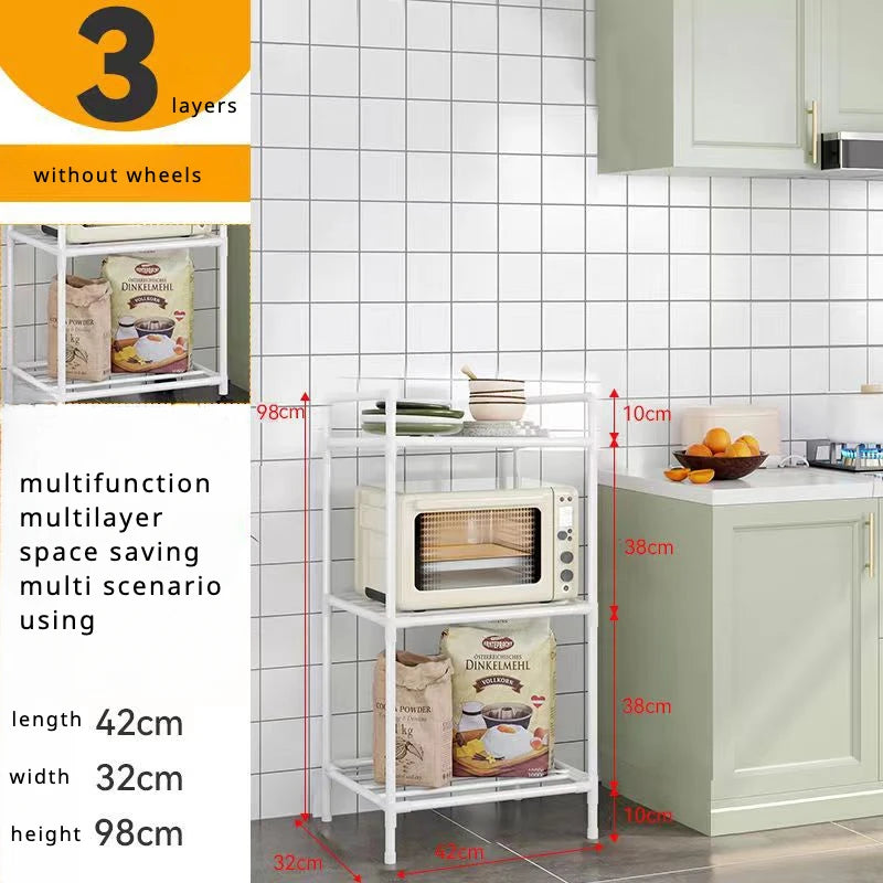 Small Kitchen Storage Cart w/ Wheels/Colors-White/Black