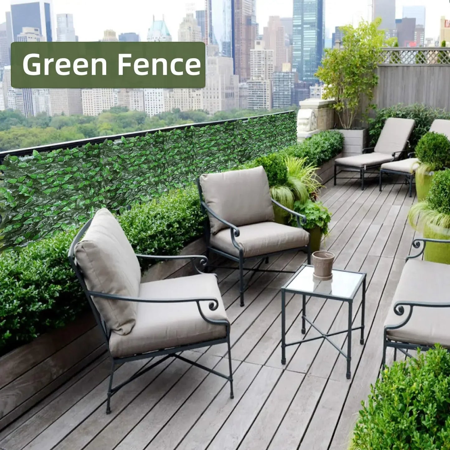 6PCS Outdoor Artificial Silk Green Non-Flowering Polyester IVY Garland Plants