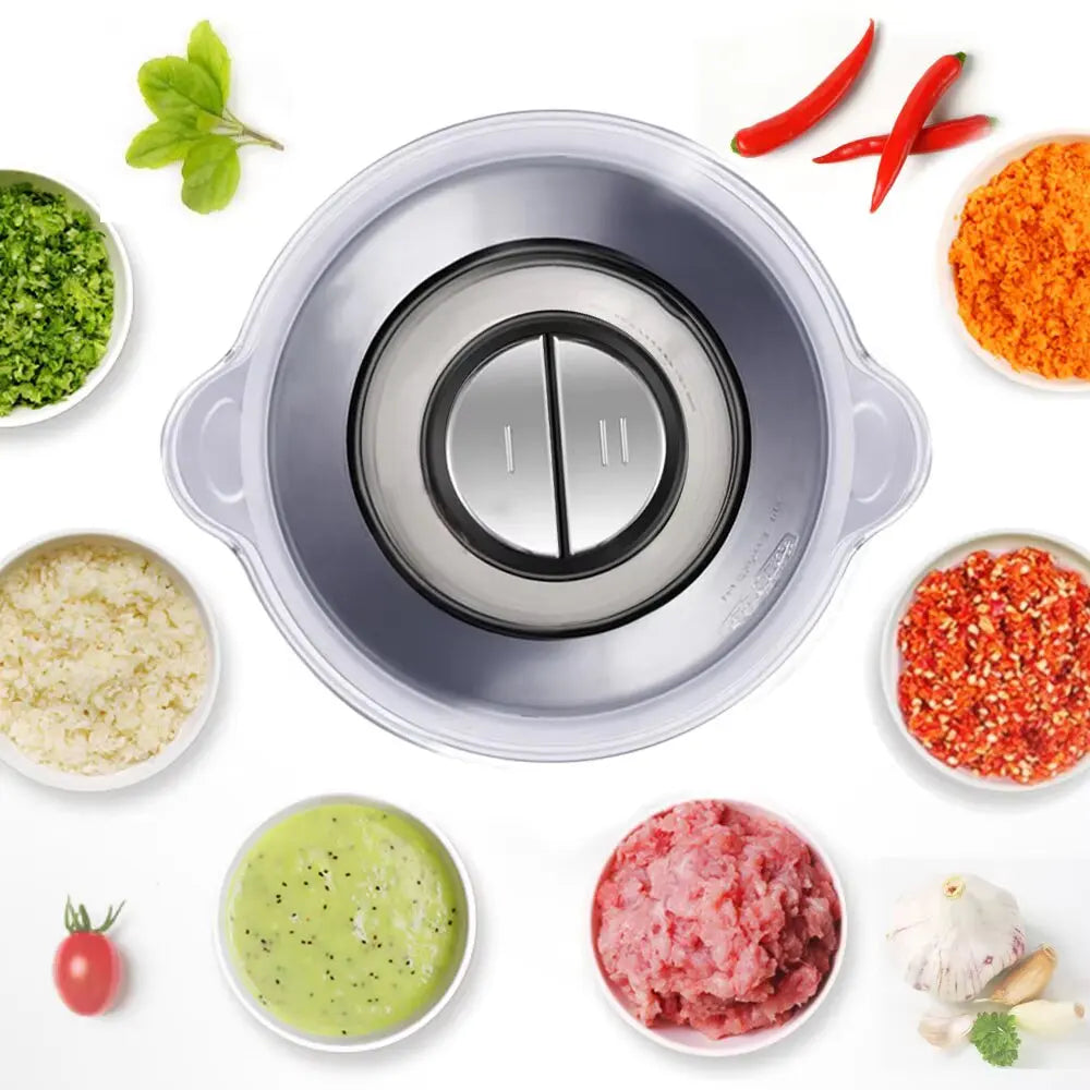 Multifunctional Kitchen 2 Speed Stainless Steel Electric Meat Chopper Grinders/ 250W/Colors-Silver/White