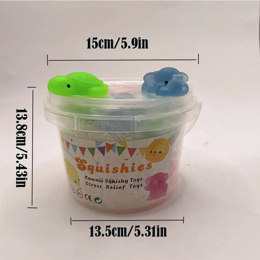12-36 PCS Set Washable Silicone Multicolor Animals Stretch-Squeeze-Twist Sparkling-Glittering Mochi Squishy Stress-Reliever Toys/Ages: 3-18 + Years Older