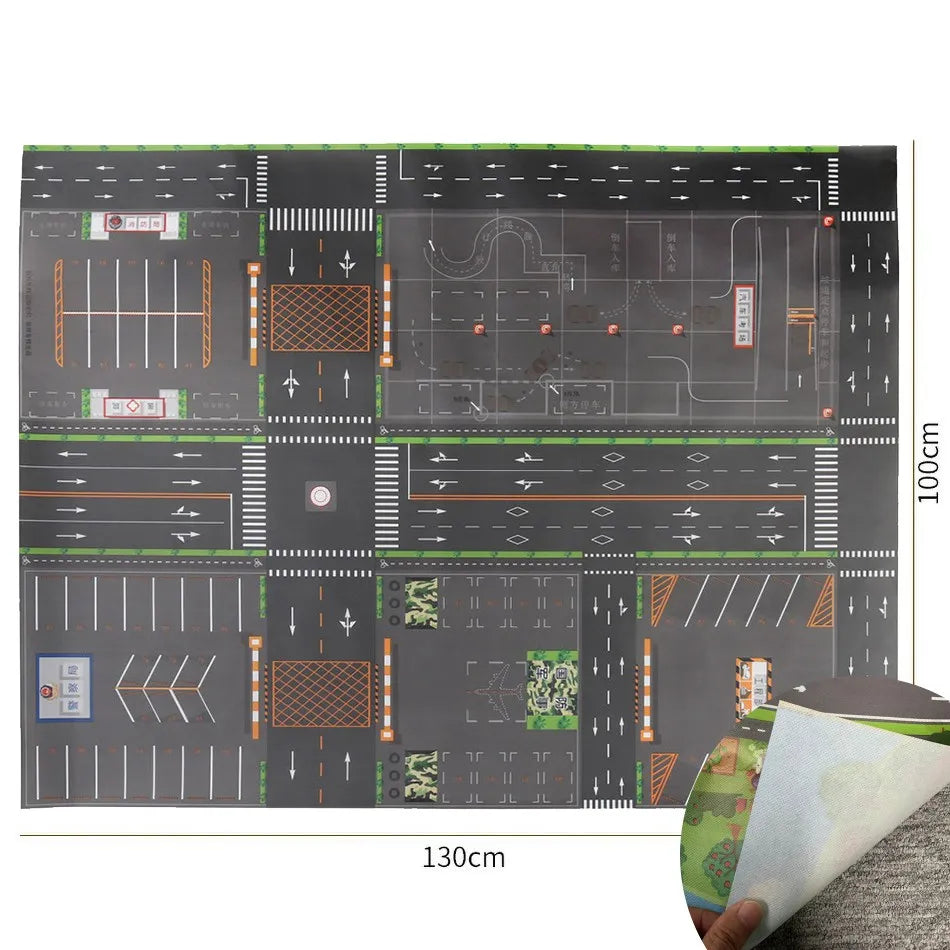 Babies Plastic Waterproof Non-Woven Cartoon Traffic Road Maps Crawling Educational Play Mats/Colors-Multicolor/Gray/Black/Blue/Babies Ages: 6 Months + Older