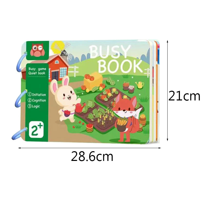 Montessori Kids Plastic Felt Fabric My First Quiet Busy Cardboard Early Education Matching Games Book /Ages: 3-Years-School-Age Older/ 15 Pages Book-30 Pages Book