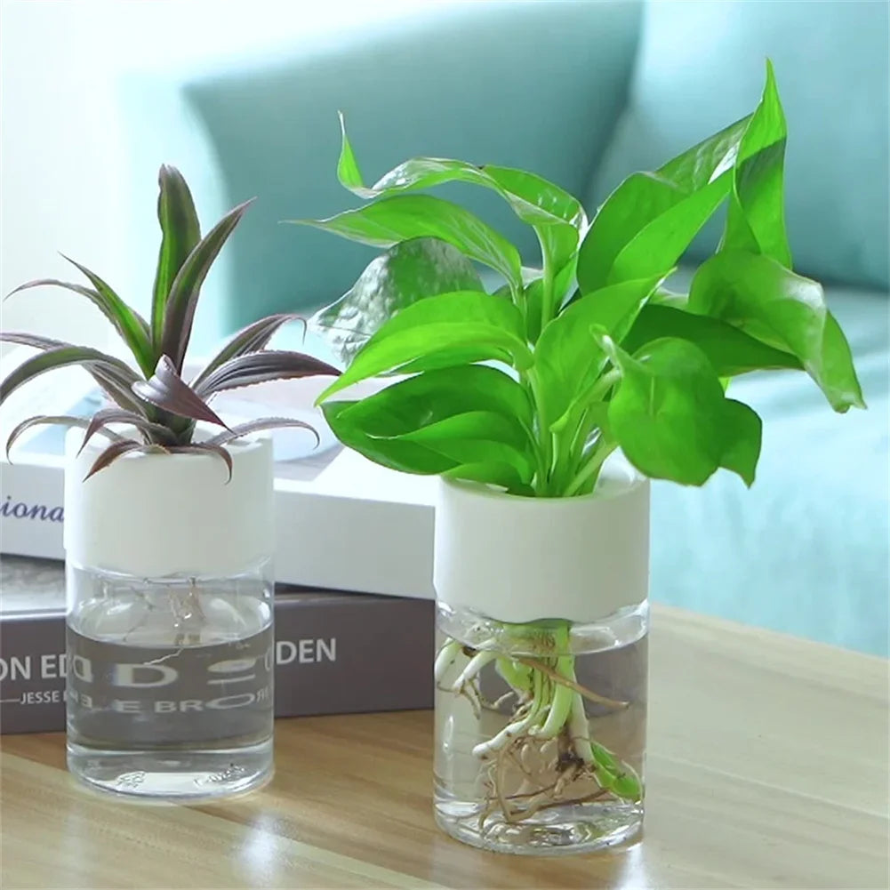 Plastic Transparent Imitation Glass Mini Hydroponic Flower Vases/Colors-White/Clear