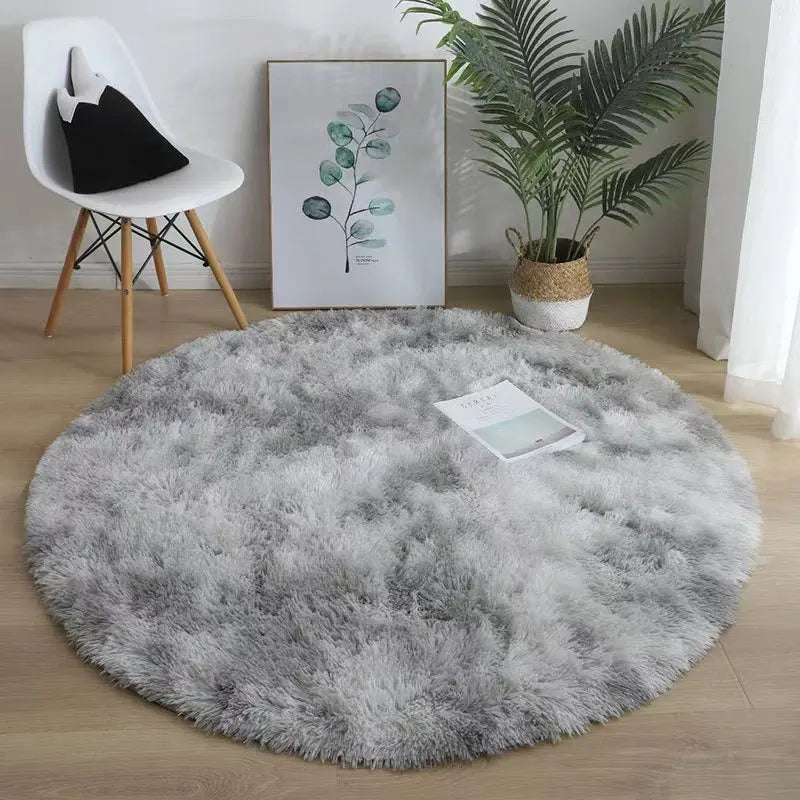VIKAMA-100% Polyester Green/ Tie Dye Silk Wool Indoor Carpet, Anti-Slip, Fade Resistant, Hand Wash