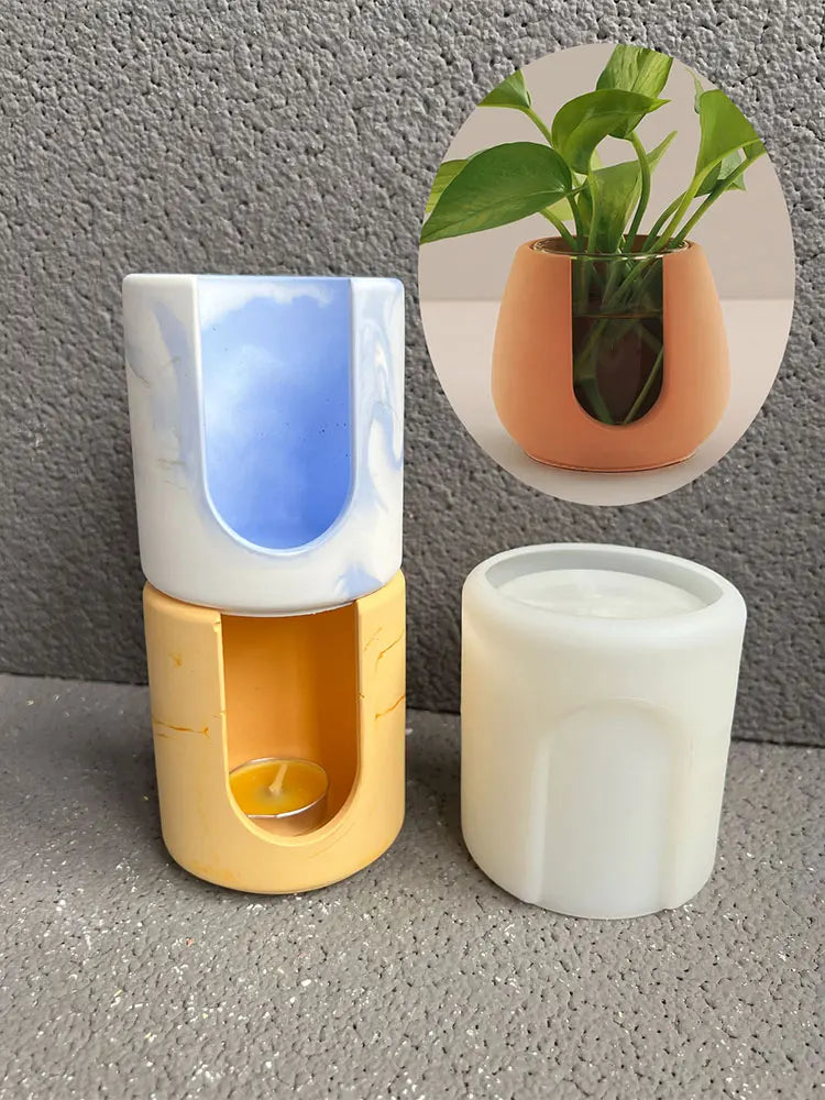 DIY Round Essential Oil Wax Warmer Holder Silicone White Milky Molds/Colors-White/Yellow/Pink/Silver