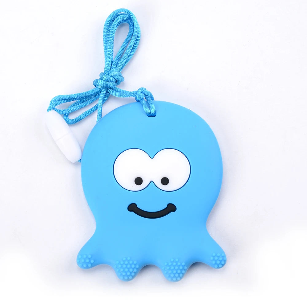 Animal Shaped Baby Silicone Teether Necklaces/Ages: Newborn-3 Years Old/Colors-Multicolor/Brown/Blue/Green/Purple/Pink