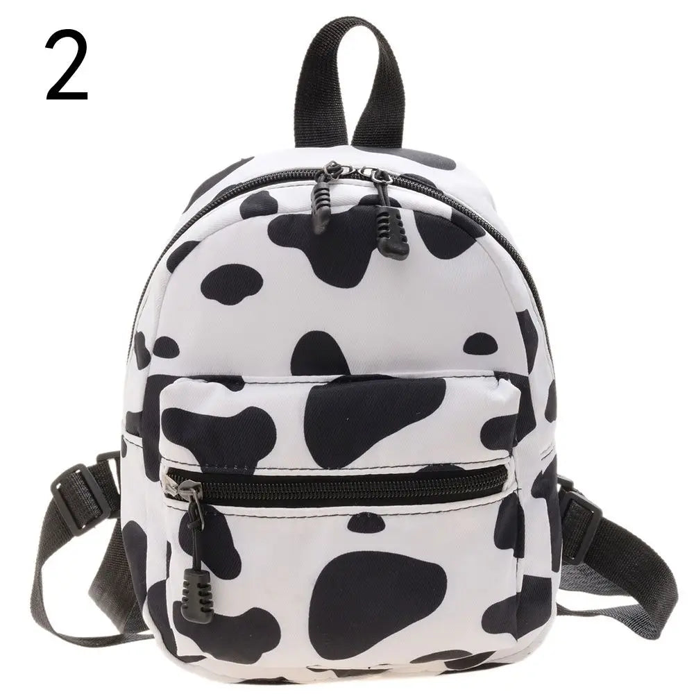 No-EN-Name-Null Women Mini Lightweight Waterproof Nylon Fabric Floral-Animal Print Design External Pockets Spandex Lining Shoulder Straps-Handle Rucksack Backpacks
