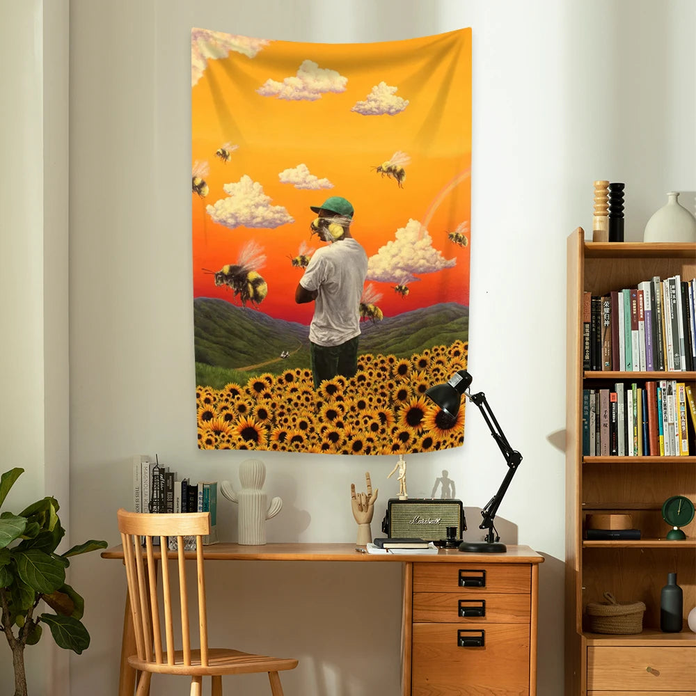 American Pop Singer Tapestry Rapper Singer Home Decor Wall Hanging Living Room Bedroom Dorm Aesthetic Decor