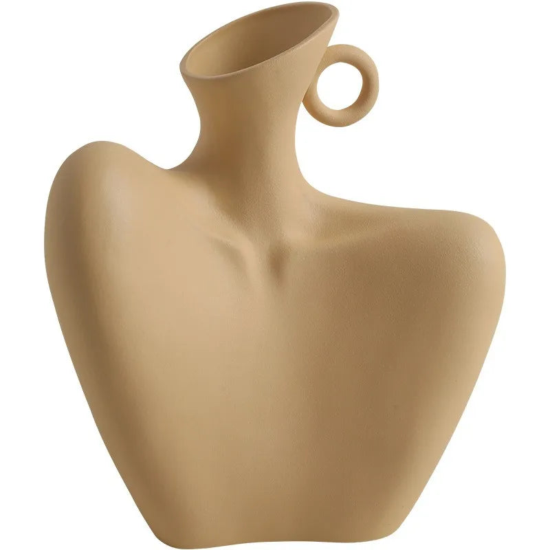 New Creative Human Vase Living Room Flower Arrangement Container Ceramic Flower Pot Decoration Home Decoration Accessories