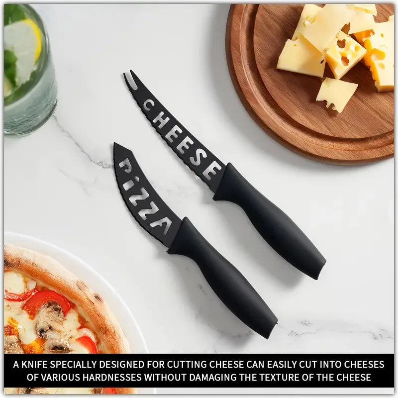 19 PCS Set Kitchen Stainless Steel Plastic Black Handle Chef Sharp Blade Knives Sets/ Extra Utensils