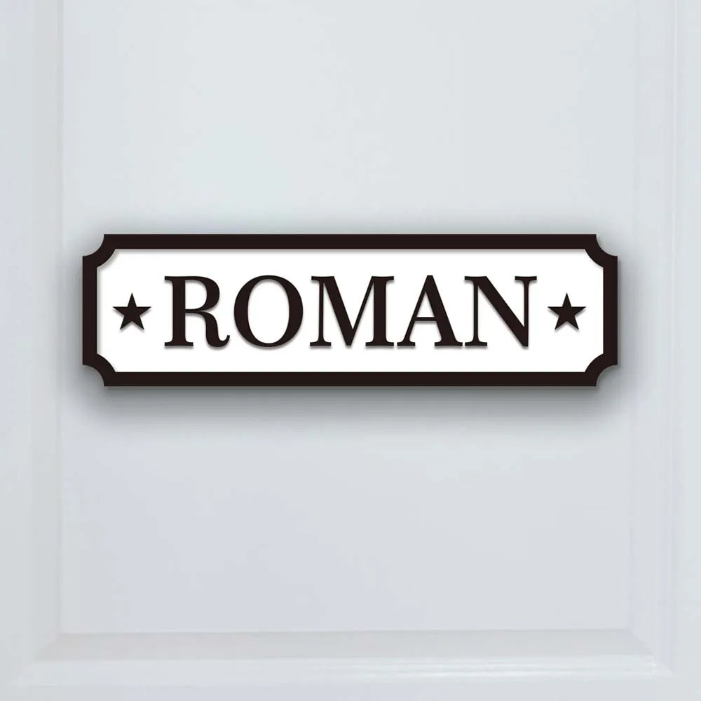 Wood Rectangle Customized Engraved Babies Name Personalized Door Signs/Colors-Black/Pink/Blue/Purple/White/Yellow/Green
