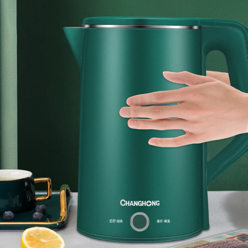 High Power Stainless Steel Thermal Insulation Electric Hot Water Kettles/AC-Powered/Colors-White/Green/Black/Silver