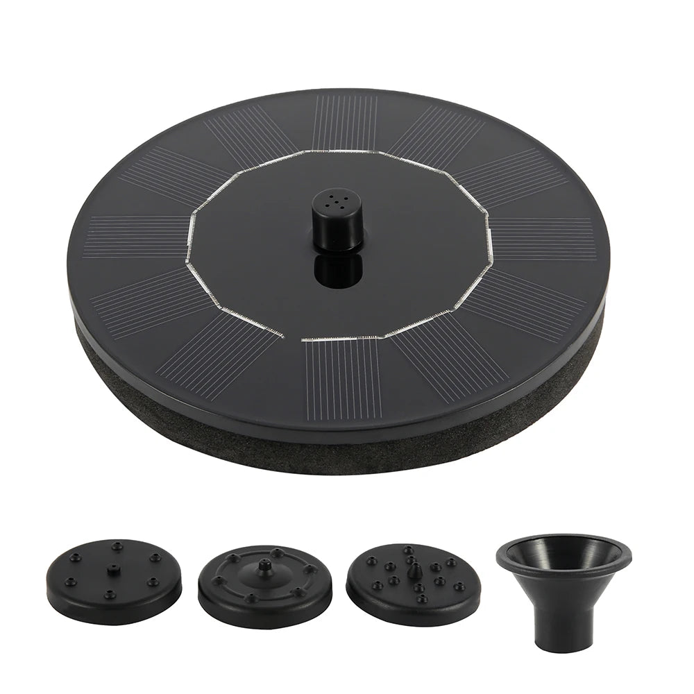 Solar Fountain Pump Floating Solar Panel Bird Baths Water Fountain with 4 Nozzles For Garden Outdoor Water Pool Pond Decor