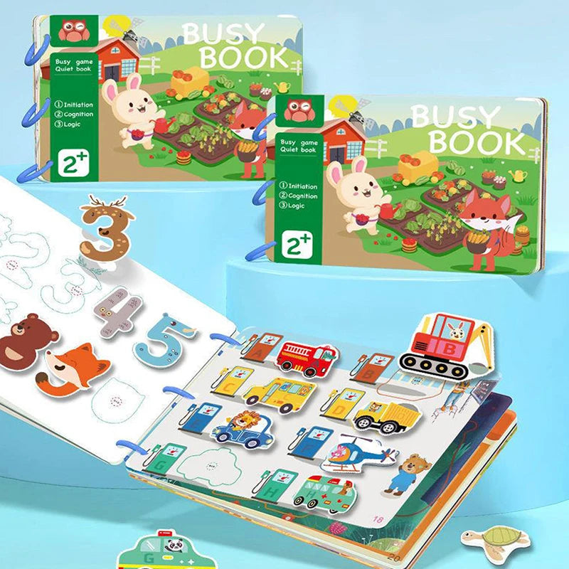 Montessori Kids Plastic Felt Fabric My First Quiet Busy Cardboard Early Education Matching Games Book /Ages: 3-Years-School-Age Older/ 15 Pages Book-30 Pages Book